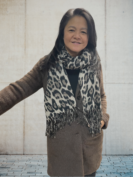 Animal Print Scarf (Ivory)