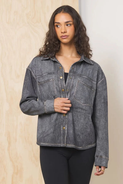 Denim Fleece Shacket