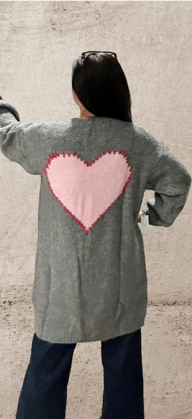 Heart Jacquard Cardigan