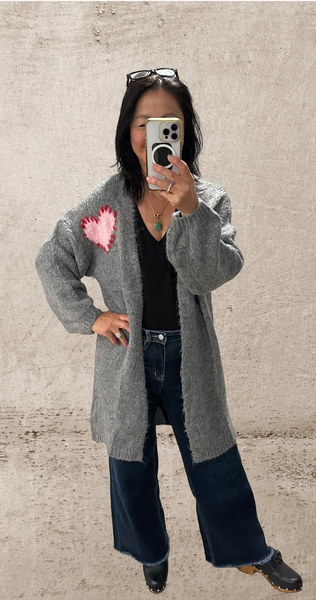 Heart Jacquard Cardigan