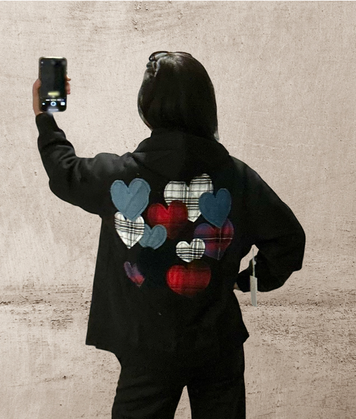 Patchwork Hearts Zip Up
